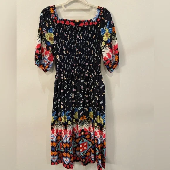 Anthropologie Women's Floral Print Chiffon Puff Sleeve Kayak Maxi Dress Size S - Picture 12 of 13